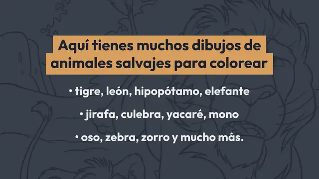 Video thumbnail for Animales salvajes para colorear