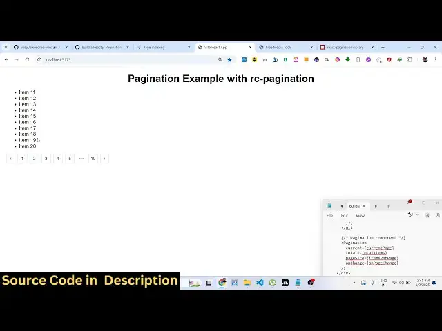 Video thumbnail for Build a React.js rc-pagination Library to Implement Pagination of Data With Controls in JSX