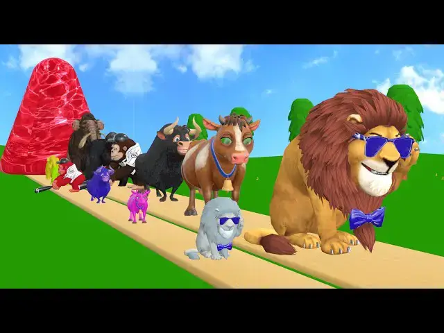 'Video thumbnail for Paint Animals Cow Lion Buffalo Gorilla Elephant Dinosaur Fountain Crossing Animal Game'