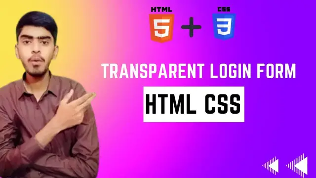 Video thumbnail for Transparent Login Form Using HTML CSS - @codingpakistan @CodeWithHarry @GreatStackDev