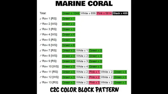 Video thumbnail for Marine Coral C2C & Tapestry Crochet Pattern & Chart by Magic Yarn Pixels