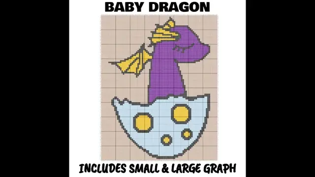 Video thumbnail for Baby Dragon C2C & Tapestry Crochet Pattern & Chart | Magic Yarn Pixels