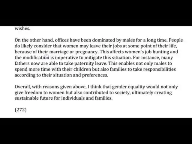 Video thumbnail for IELTS essay Gender Equality 2