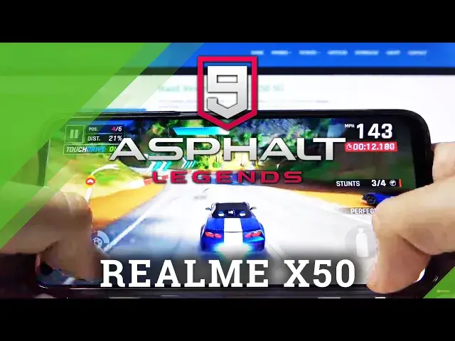 'Video thumbnail for Asphalt 9 on REALME X50 – Gameplay 120Hz'