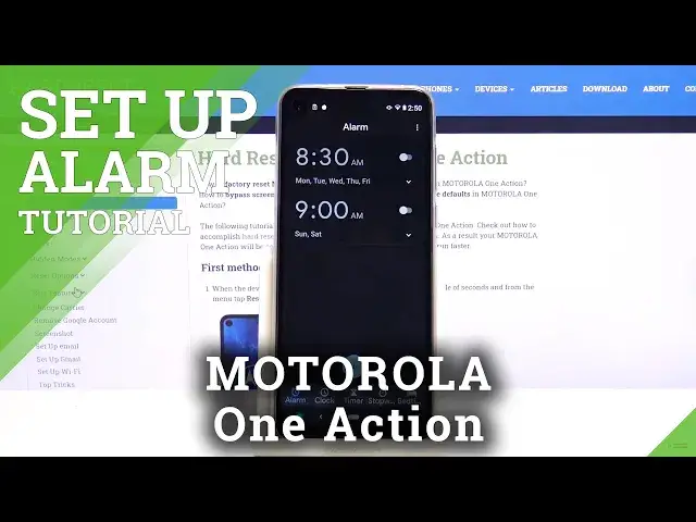 'Video thumbnail for How to Choose Alarm Clock in MOTOROLA One Action - Alarm Clock Settings'