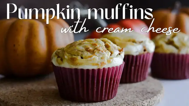 Video thumbnail for PUMPKIN CREAM CHEESE MUFFINS | How To Make Pumpkin Muffins