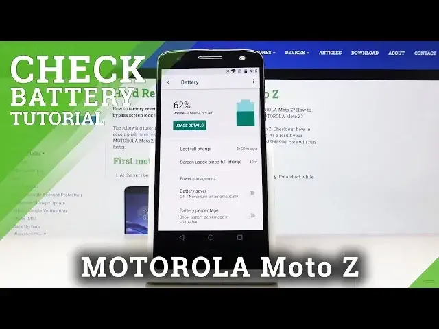 'Video thumbnail for How to Show Battery Percentage in MOTOROLA Moto Z – Battery Information'