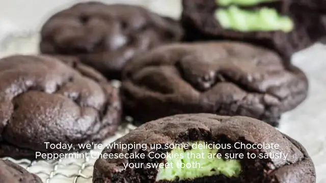 Video thumbnail for Chocolate Peppermint Cheesecake Cookies