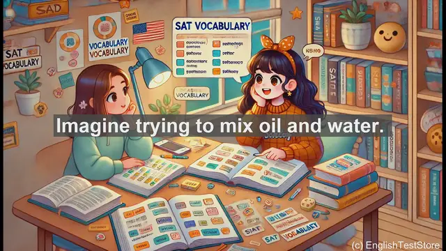 Video thumbnail for 5000 Must Know SAT Vocabulary - SAT Vocabulary: Understanding 'Immiscible'