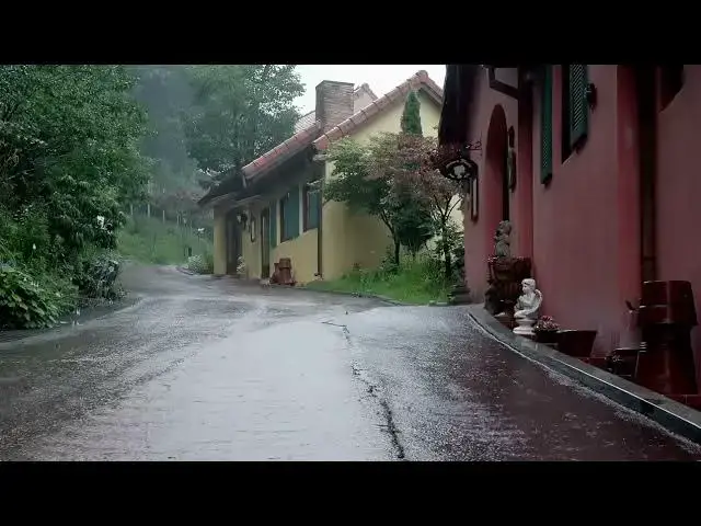Video thumbnail for On a rainy day, the beautiful rural scenery and the relaxing and calming sound of rain can help y