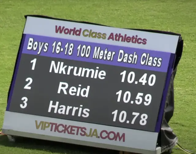 Video thumbnail for KC's Bouwahjgie Nkrumie runs 10.40 wins 100m at Corporate Area Championships
