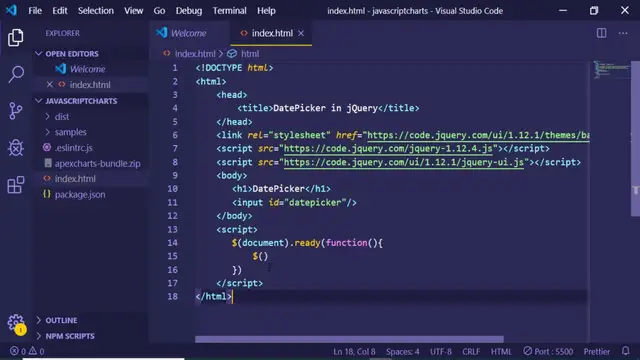 Video thumbnail for jQuery UI Basic Datepicker Example with Source Code