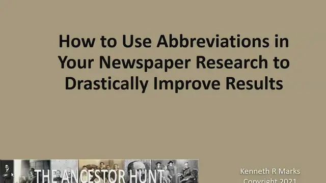 Video thumbnail for How to Use Abbreviations in Your Newspaper Research to Drastically Improve Results