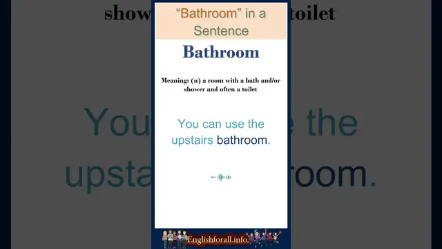 Video thumbnail for Bathroom meaning | Bathroom in a Sentence | Most common words in English #shorts