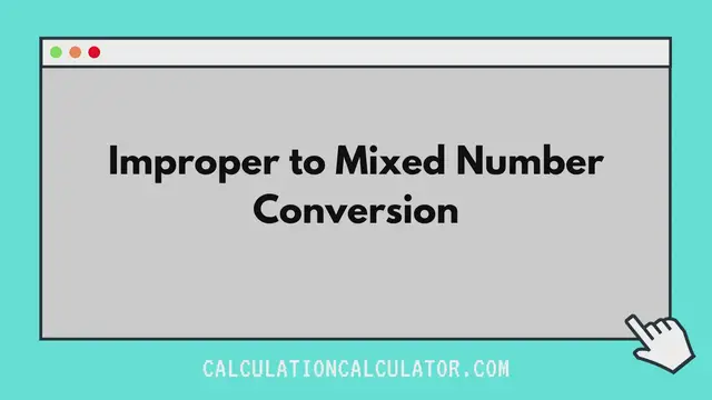 'Video thumbnail for Improper to Mixed Number'