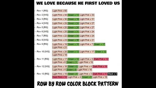 Video thumbnail for We Love Because He First Loved Us C2C & Tapestry Crochet Pattern & Chart | Magic Yarn Pixels