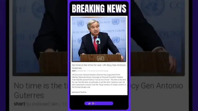 Video thumbnail for No time is the time for war: UN Secy Gen Antonio Guterres urges world leaders to end conflict