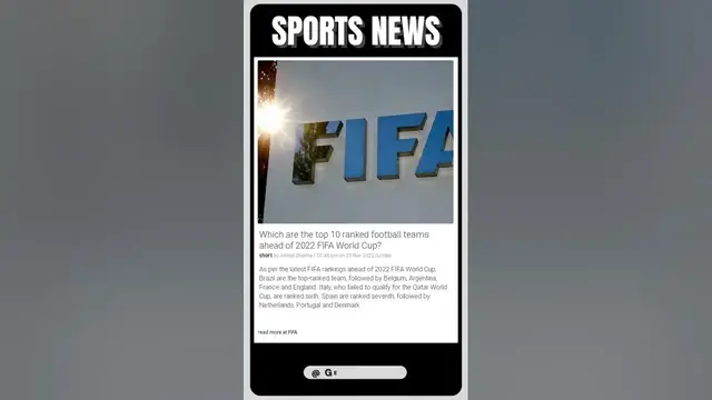 Video thumbnail for Which are the top 10 ranked football teams ahead of 2022 FIFA World Cup