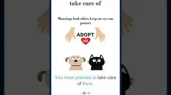 Video thumbnail for Take care of meaning | take care of sentences | Common English Idioms #shorts