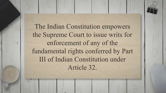 'Video thumbnail for Types of Writs in India'