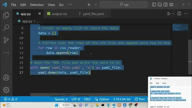 Video thumbnail for Python 3 Script to Convert CSV File to YAML File in Command Line