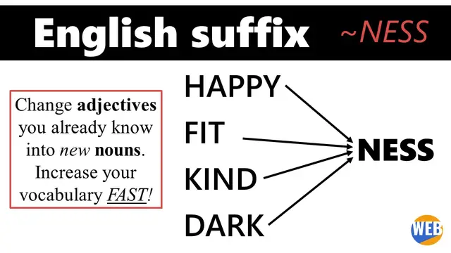 Video thumbnail for The suffix ~NESS – Increase Your Vocabulary Fast