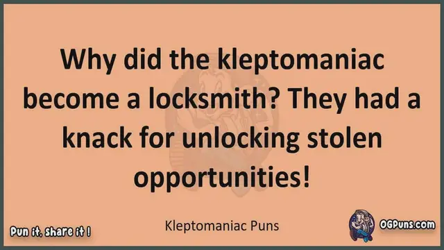 Video thumbnail for Kleptomaniac - Jokes, Puns, Wordplays, and Laughter