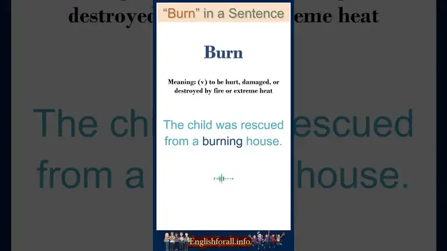 Video thumbnail for Burn meaning | Burn in a Sentence | Most common words in English #shorts
