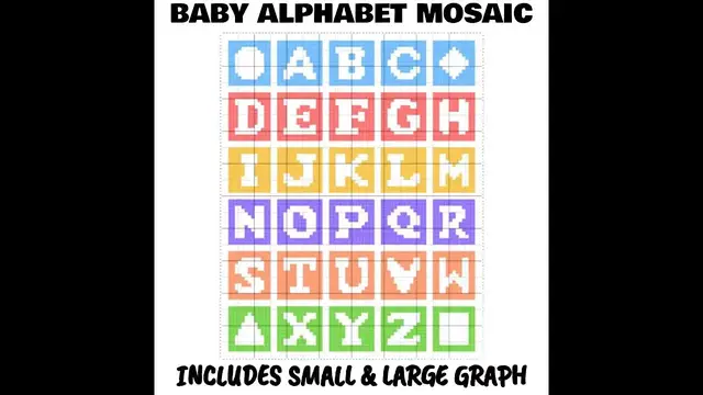 Video thumbnail for Baby Alphabet Mosaic C2C & Tapestry Crochet Pattern & Chart by Magic Yarn Pixels