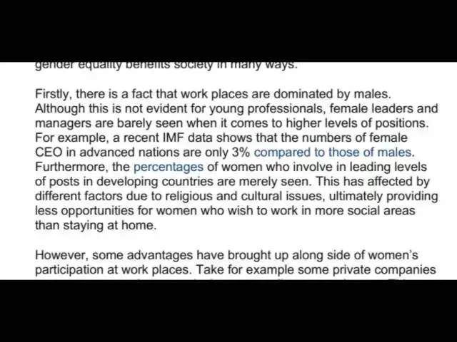 Video thumbnail for IELTS essay correction males females gender equality