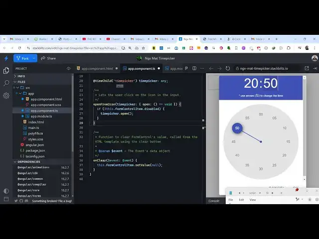 Video thumbnail for Angular ngx-material-timepicker Example to Embed Material Timepicker Input Field in TypeScript