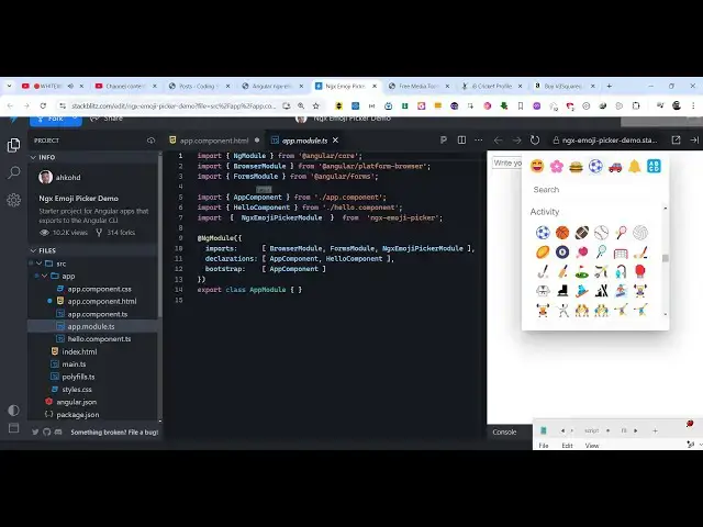 Video thumbnail for Angular ngx-emoji-picker Example to Embed Emoji Picker Form Input Field in Browser Using TypeScript