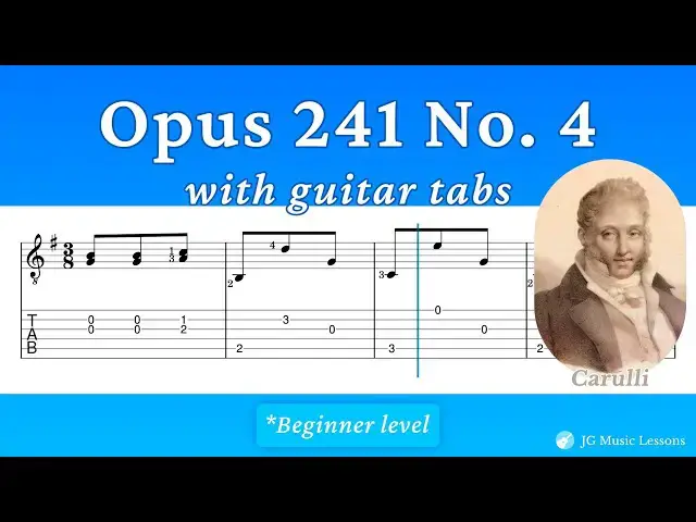 'Video thumbnail for Carulli - Opus 241 No. 4 (Waltz) guitar tabs 🎸'