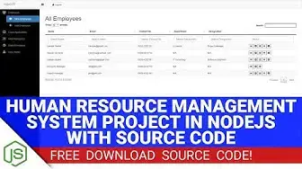 Video thumbnail for Human Resource Management System Project in NodeJS Source Code (Free Download)