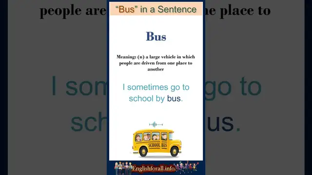 Video thumbnail for Bus meaning | Bus in a Sentence | Most common words in English #shorts