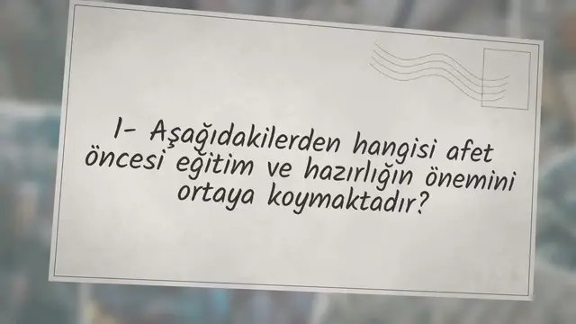 Video thumbnail for Ulusal Ve Uluslararası Afet Mevzuatları Vize Sorular