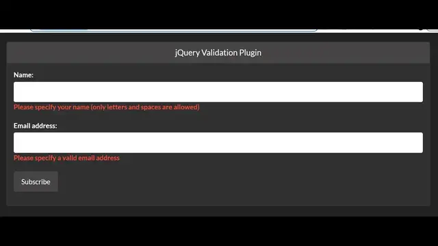 Video thumbnail for jQuery Validate Plugin Example to Implement HTML5 Form Validation With Error Messages in Bootstrap 4