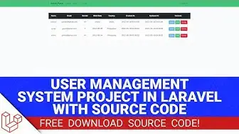 Video thumbnail for User Management System Project in Laravel with Source Code (Free Download)