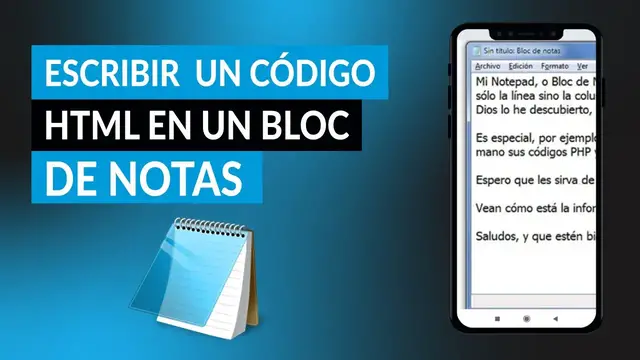 Video thumbnail for Cómo hacer o escribir un código HTML en el BLOC DE NOTAS de Windows