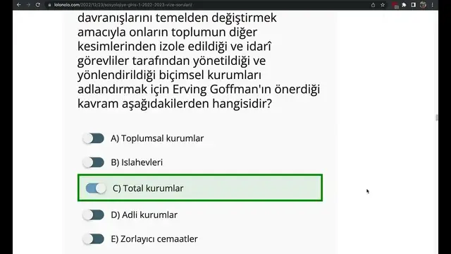 Video thumbnail for Sosyolojiye Giriş -1 2022 Vize Soruları