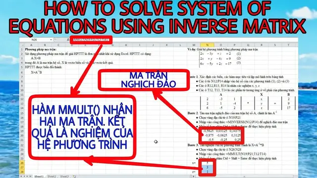 Video thumbnail for Cách sử dụng excel để giải hệ phương trình bằng ma trận | Kỹ năng excel nâng cao | Vũ Giang Channel