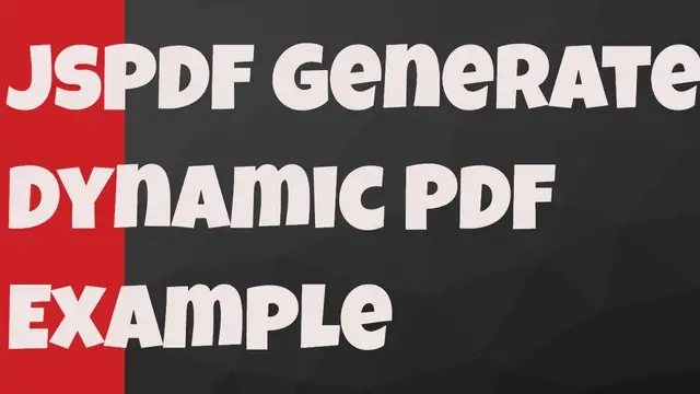Video thumbnail for jsPDF Tutorial  - Dynamically Generating PDF From User Input