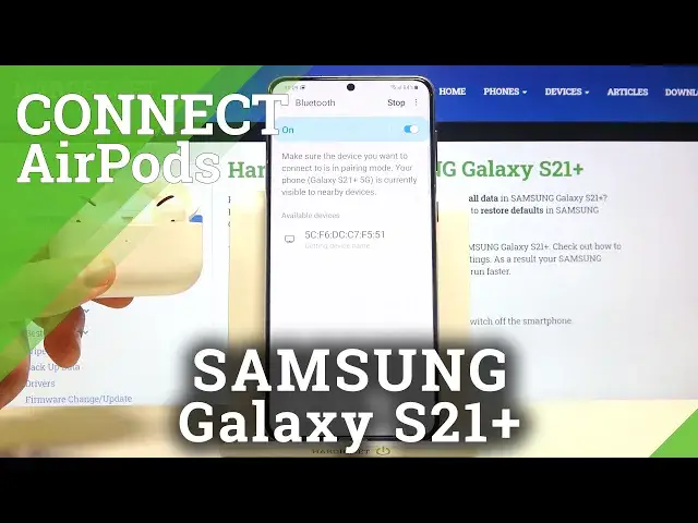 'Video thumbnail for How to Connect AirPods to Samsung Galaxy S21+?'