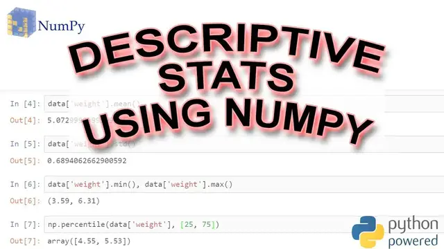 'Video thumbnail for How to Do Descriptive Statistics using NumPy'