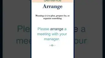 Video thumbnail for Arrange meaning | Arrange in a Sentence | Most common words in English #shorts