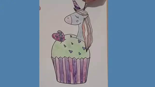 Video thumbnail for Cupcake Unicorn Coloring Page