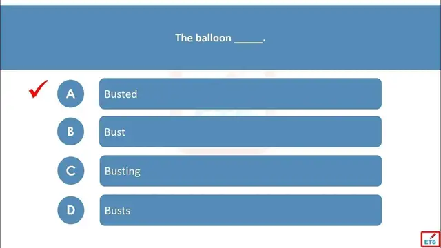 Video thumbnail for English Verb Tenses: Bust, Busts, Busted, Busting Quiz