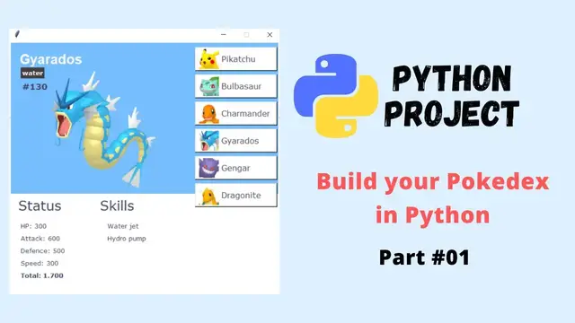 Video thumbnail for Pokedex GUI in Python | Part 1 | Python Projects