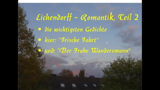 Video thumbnail for Eichendorff – Gedichte der Romantik: „Frische Fahrt“ und „Der frohe Wandersmann“