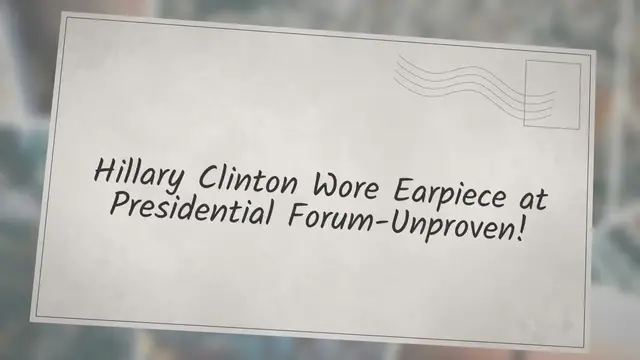 Video thumbnail for Hillary Clinton Wore Earpiece at Presidential Forum-Unproven!